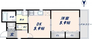 プロパティー高井田の物件間取画像